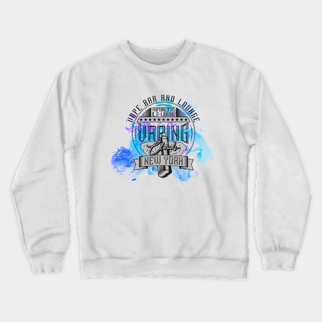 Vape bar and lounge vaping clouds New York Crewneck Sweatshirt by NJORDUR